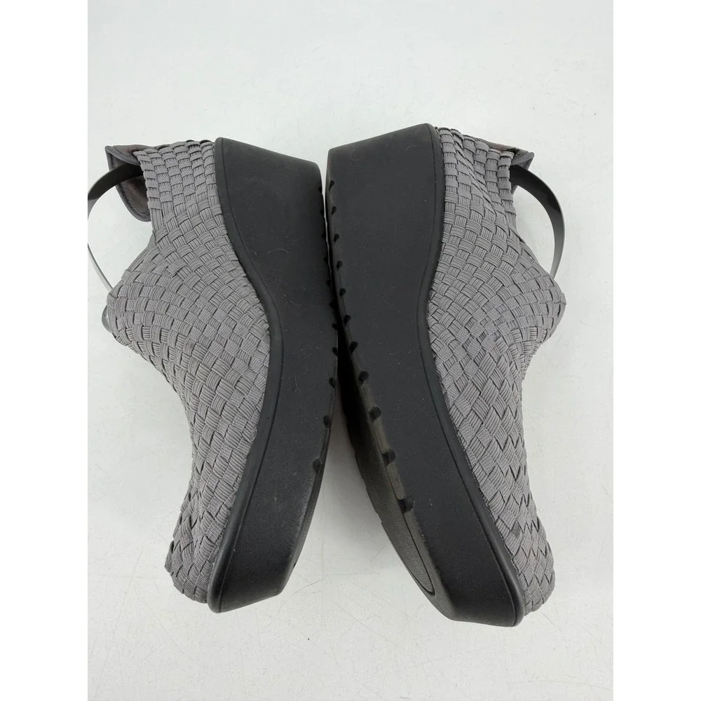 Bernie Mev Betsi Wedge Shoes Womens 10 Grey Woven‎ Elastic Comfort Athleisure